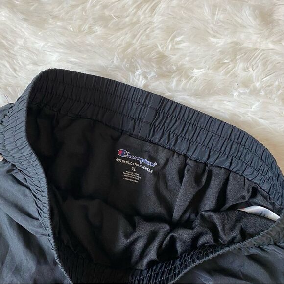 Champion Black Athletic Shorts with White Trim - Picture 2 of 5